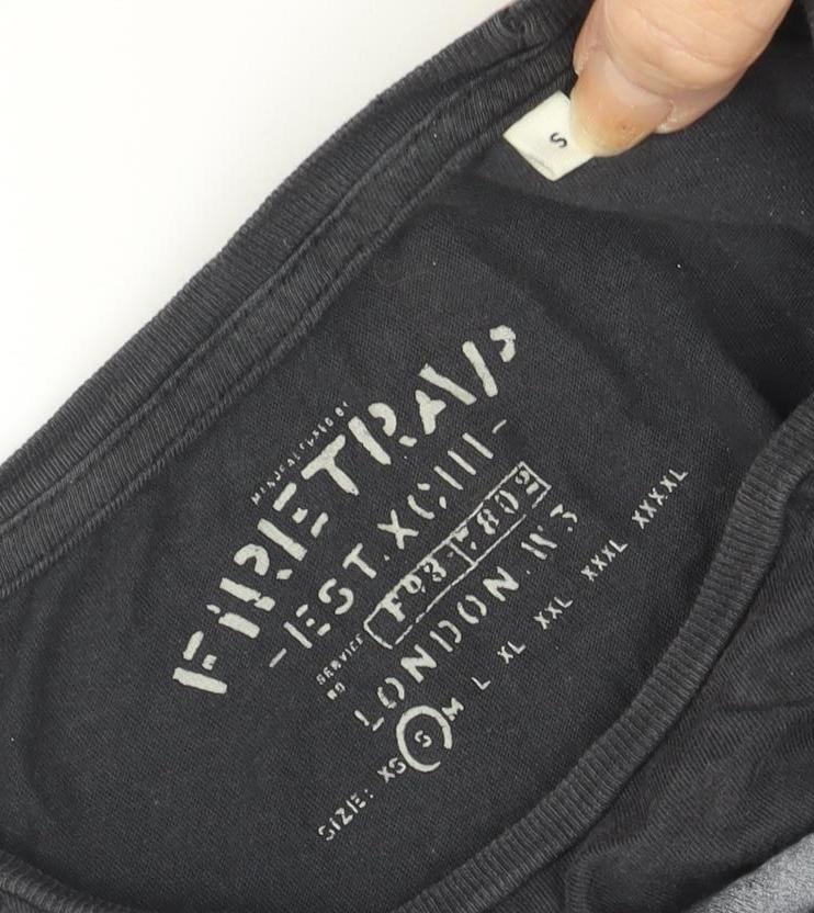 Firetrap Men's Black Graphic Print Regular Fit T-Shirt