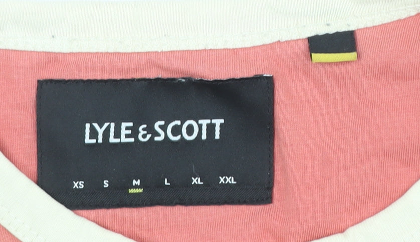 Lyle & Scott Men's Pink Cotton T-Shirt, Medium, Solid