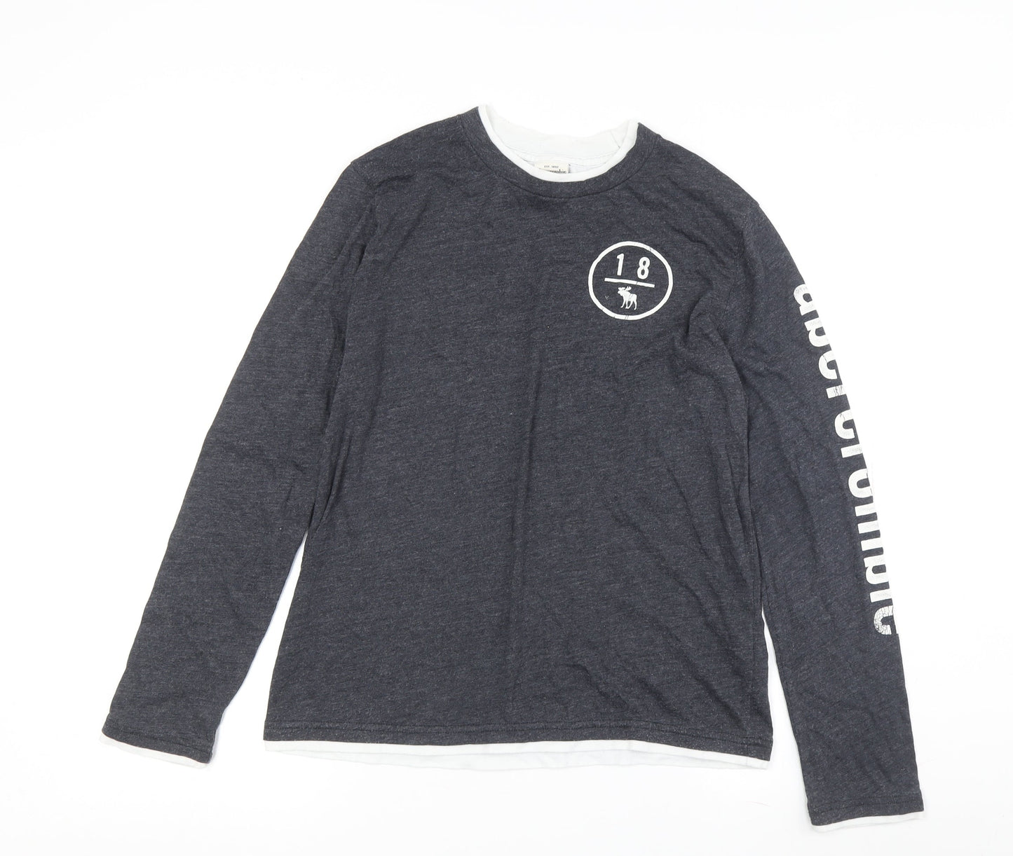Abercrombie Kids Grey Long Sleeve T-Shirt, Size 16