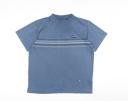 Head Men's Blue Striped T-Shirt Size S Crew Neck