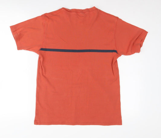 GAP Men's Orange Cotton T-Shirt, Size S, Crew Neck
