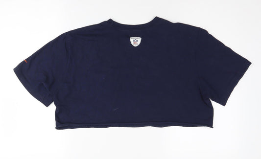 Nike Unisex Blue Cropped Logo T-Shirt L