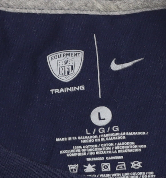 Nike Unisex Blue Cropped Logo T-Shirt L