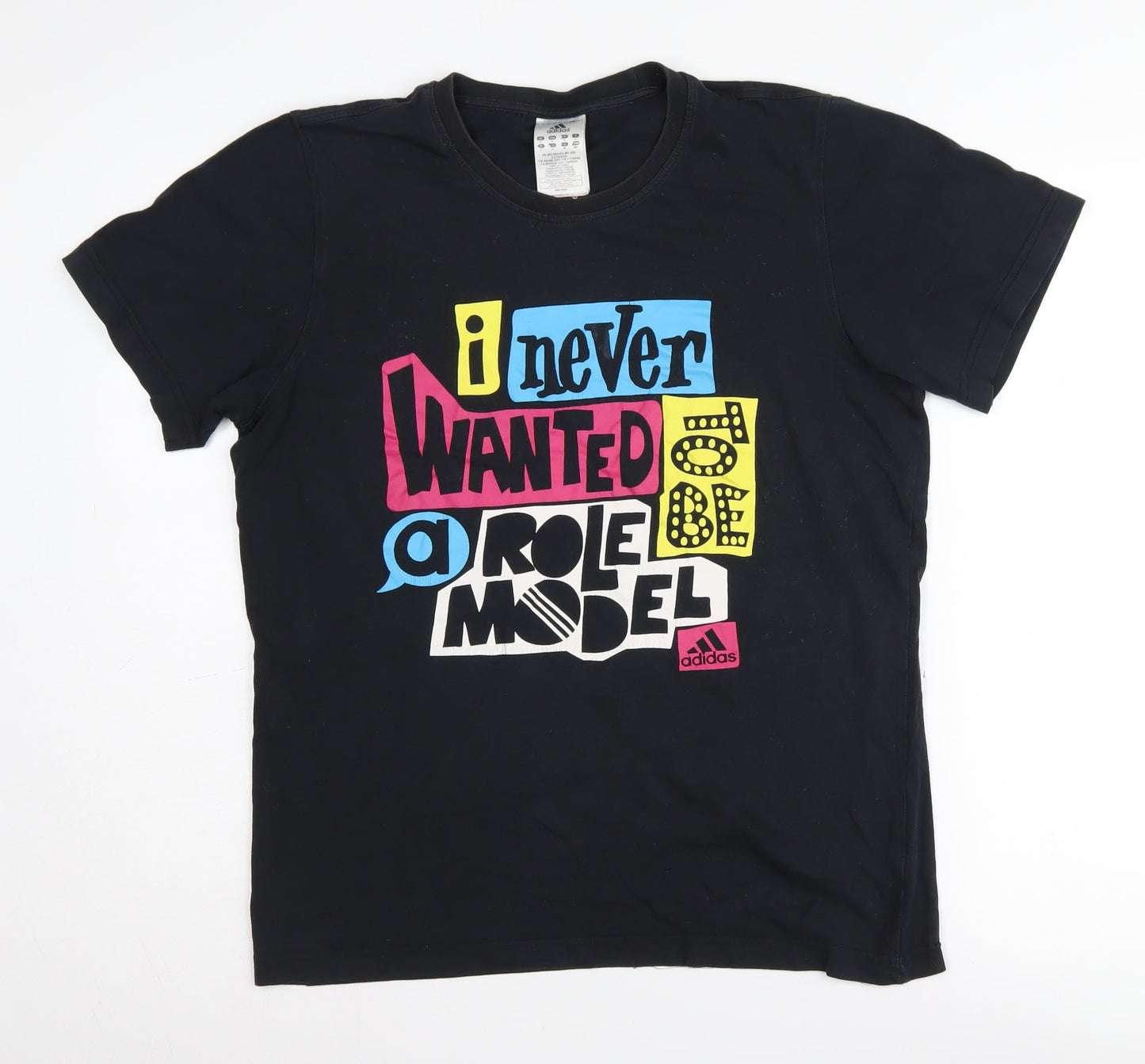 Adidas Unisex Black Quote T-Shirt, Size S, 100% Cotton