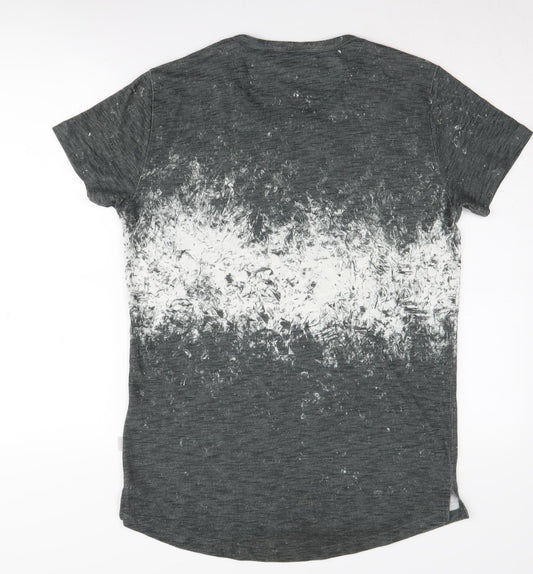 Rockerbox Men's Grey M Graphic Print Crew Neck T-Shirt
