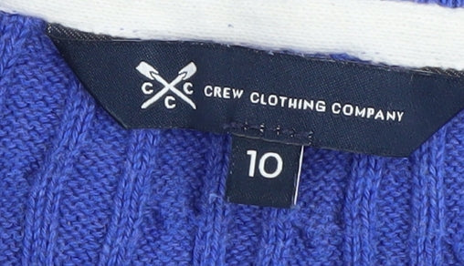 Crew Clothing Women's Blue V-Neck Jumper Size 10