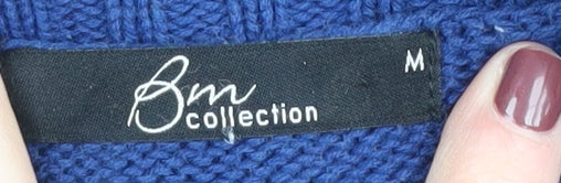 Bm Collection Women's Blue Full Zip Cardigan M
