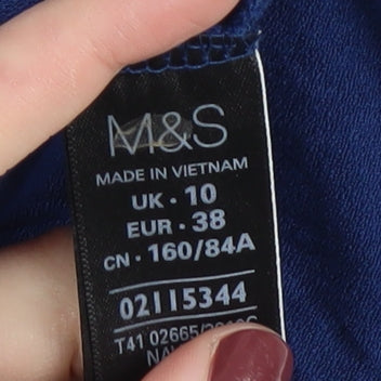 Marks and Spencer Women's Blue Blouse, UK 10, Short Sleeve