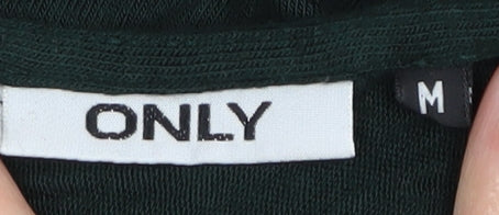 Brand and care label for Only Women's Green Wrap Jumper Medium V-Neck, Long Sleeve