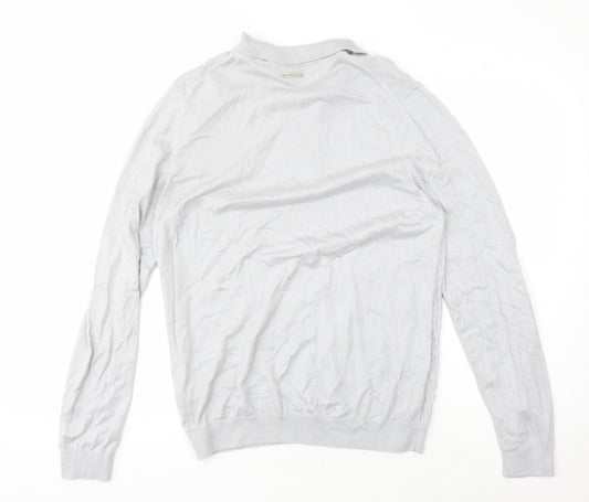Jameson Carter Men's Grey Full Zip Jumper L