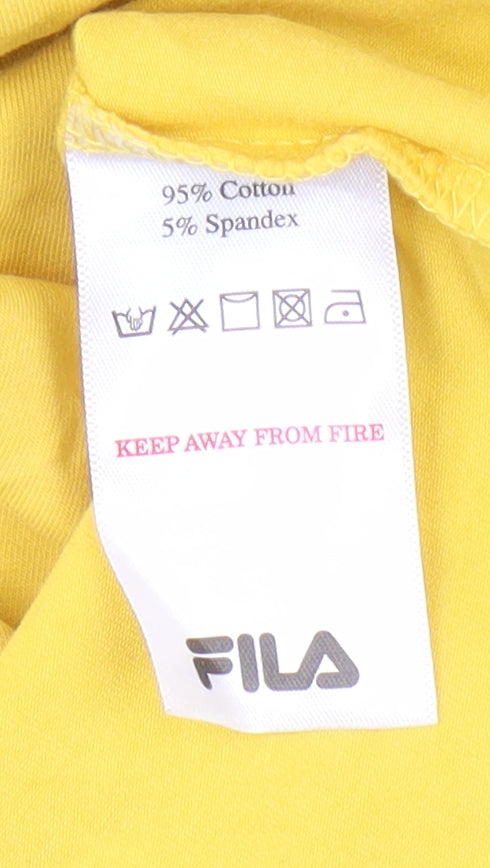 FILA Men's Yellow L Short Sleeve T-Shirt