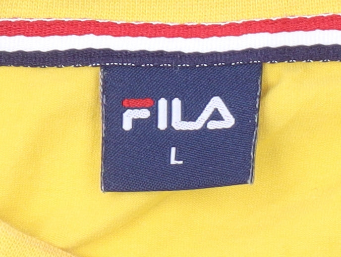 FILA Men's Yellow L Short Sleeve T-Shirt