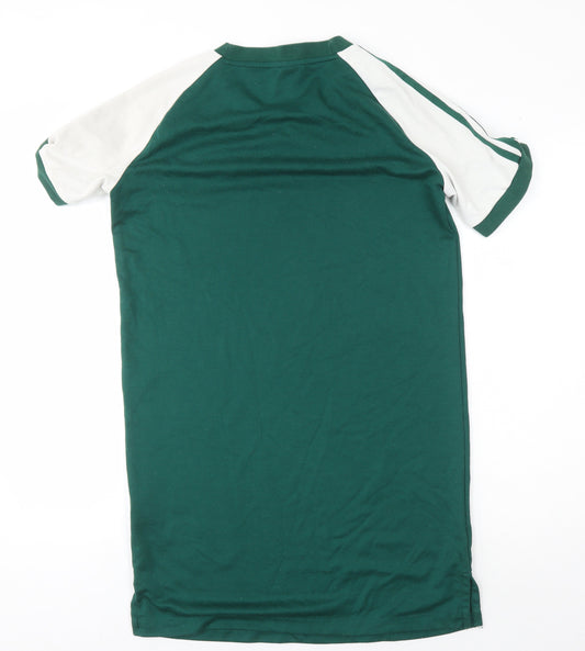 Adidas Men's Green Crew Neck Logo T-Shirt Size 4