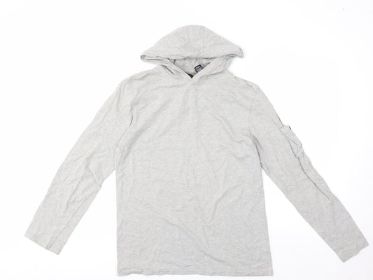 Mens UK M Regular DKNY Jeans Grey Pullover Hoodie