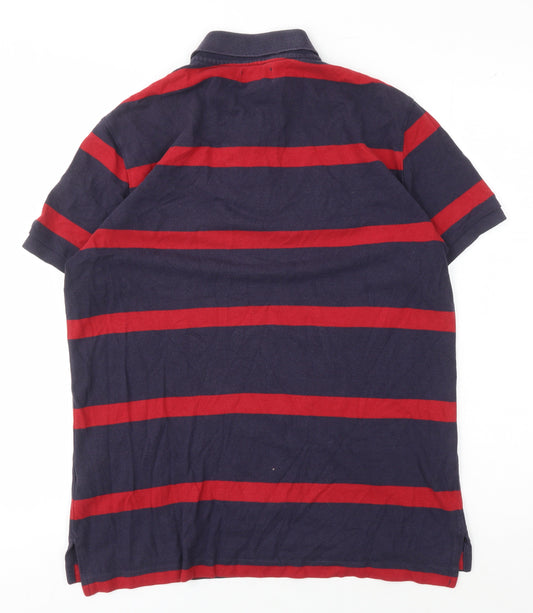Ralph Lauren Men's Blue Striped Short Sleeve Polo M