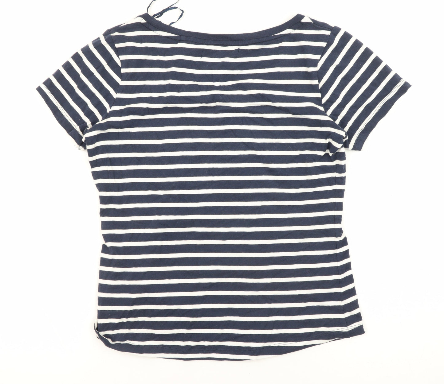 Kangol Women's Blue Striped Henley T-Shirt Size 10