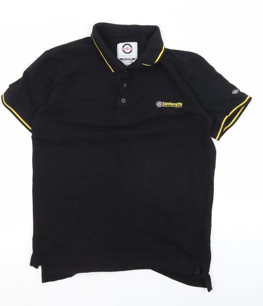 Lambretta Men's Black Polo Medium, Casual Short Sleeve