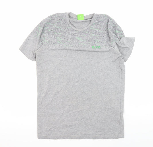 Hugo Boss Men's Grey Cotton T-Shirt, Size S, Casual Wear