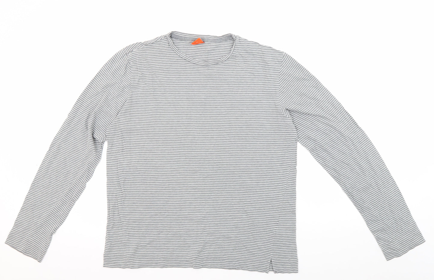 Hugo Boss Men's Grey Striped Long Sleeve T-Shirt M
