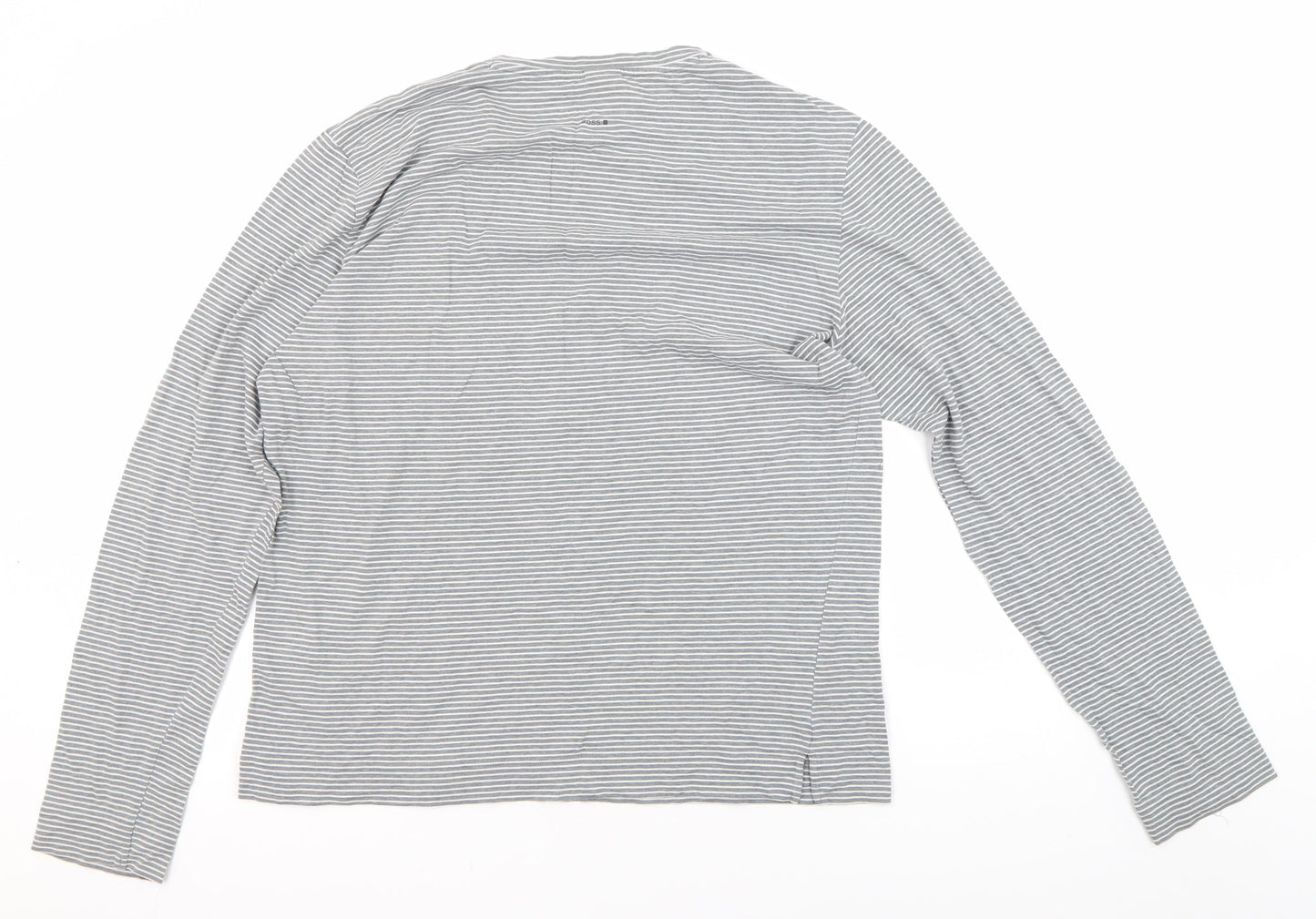 Hugo Boss Men's Grey Striped Long Sleeve T-Shirt M