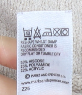 Marks and Spencer Women's Beige Pullover Jumper Size 14