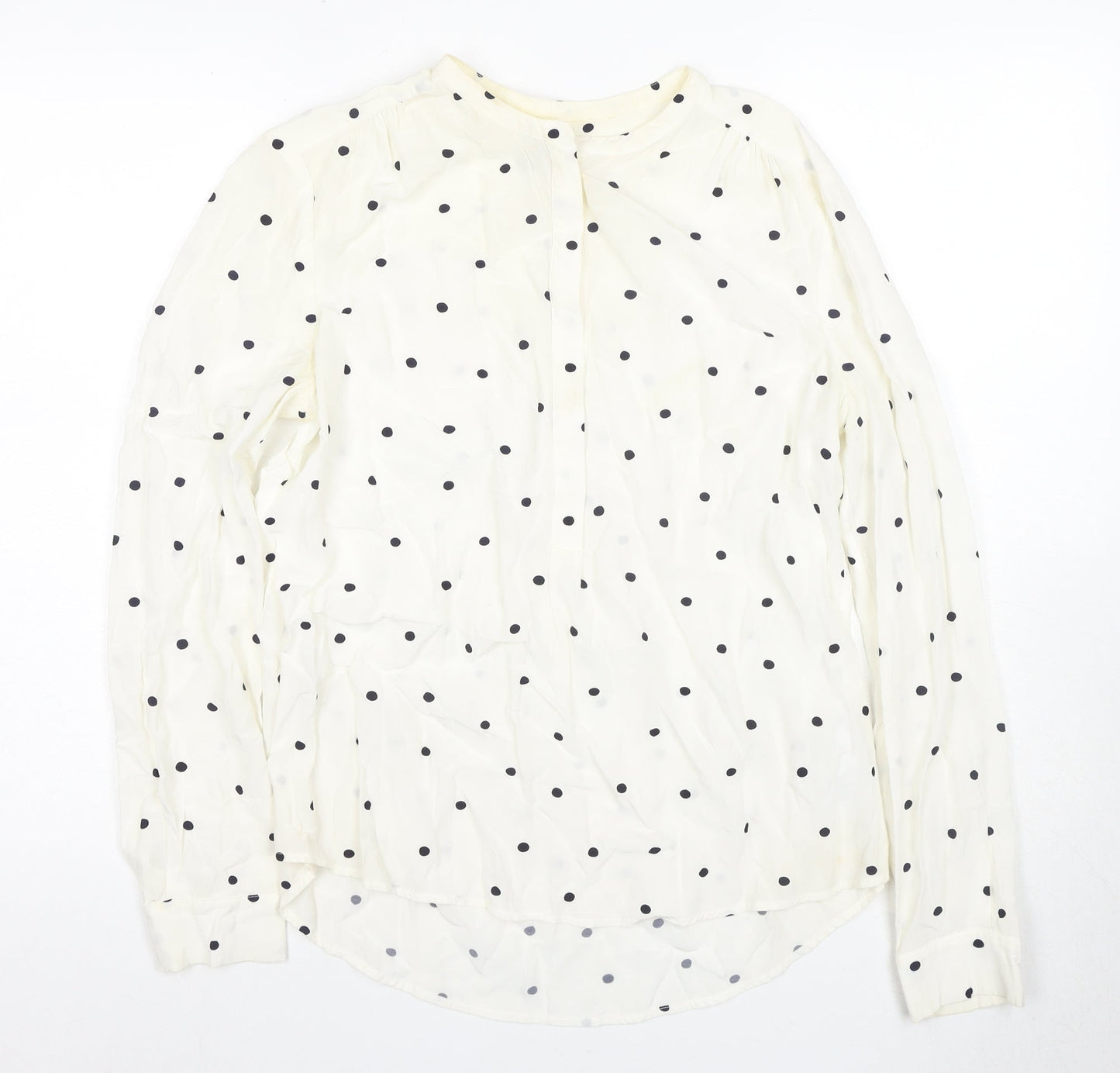 Hobbs Women's Ivory Polka Dot Blouse Size 12