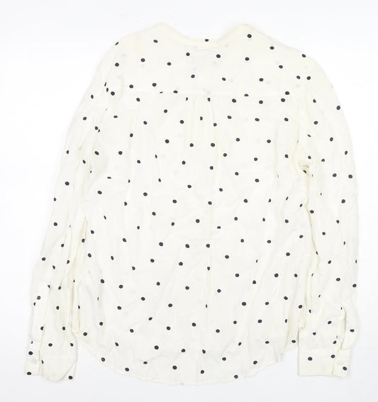 Hobbs Women's Ivory Polka Dot Blouse Size 12