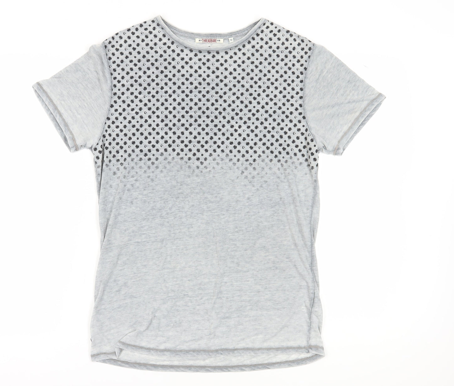 Threadbare Grey Polka Dot T-Shirt M Unisex
