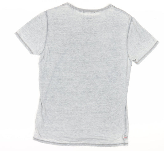 Unisex Adultss UK Size M Threadbare Grey Cotton T-Shirt