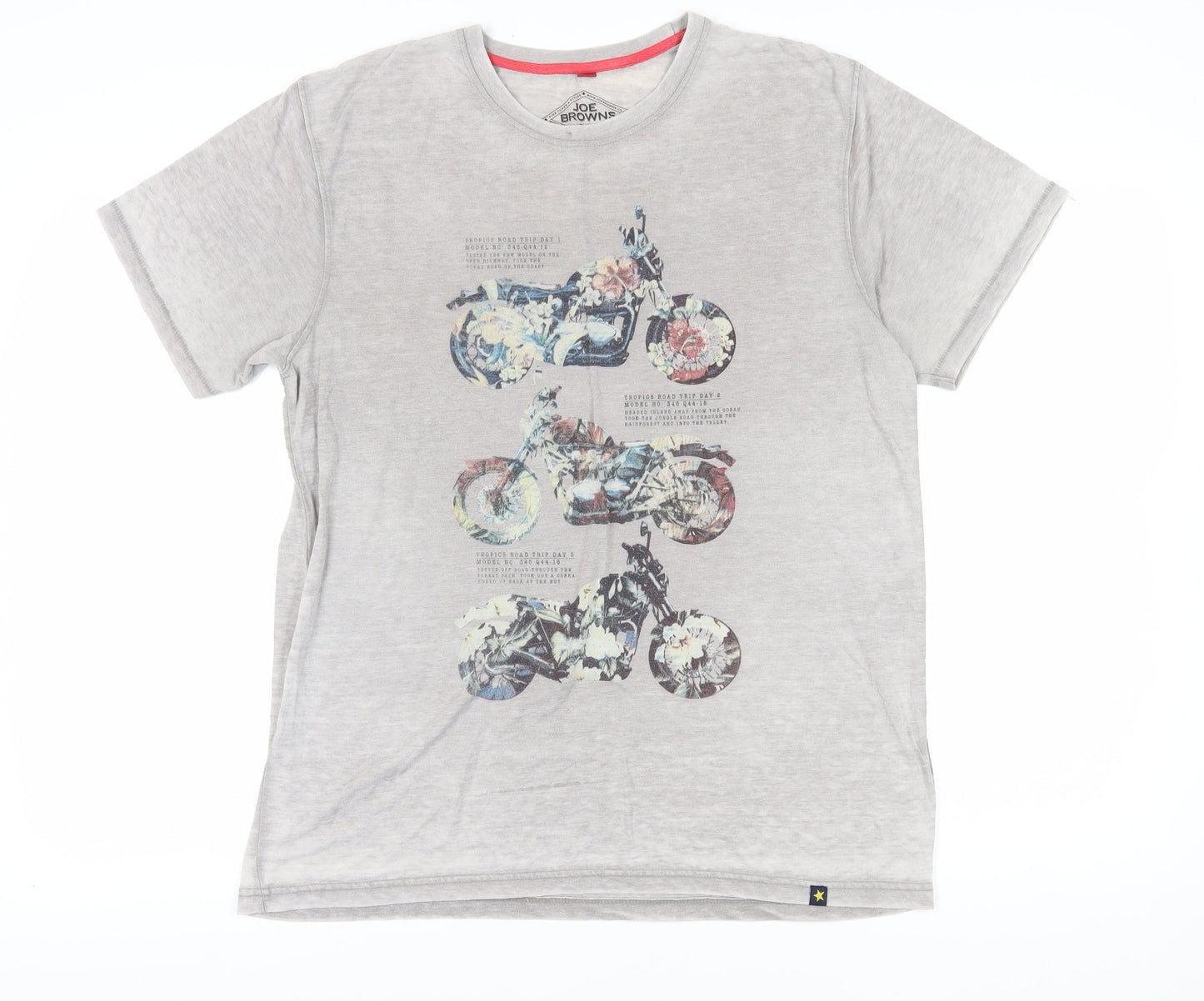 Joe Browns Grey Motorcycle T-Shirt Unisex L