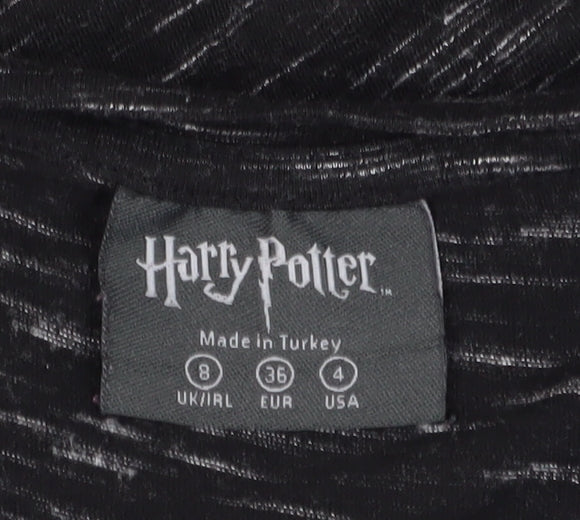 Harry Potter Women's Black Graphic T-Shirt, Size 8