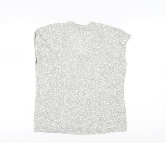 Womens UK Size 14 Laura Ashley Grey Cotton Blend T-Shirt