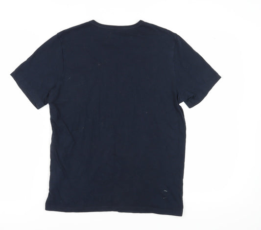 Hugo Boss Men's Blue M Cotton Crew Neck T-Shirt