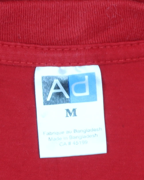 Ad Men's Red Medium 'Canada' Crew Neck T-Shirt