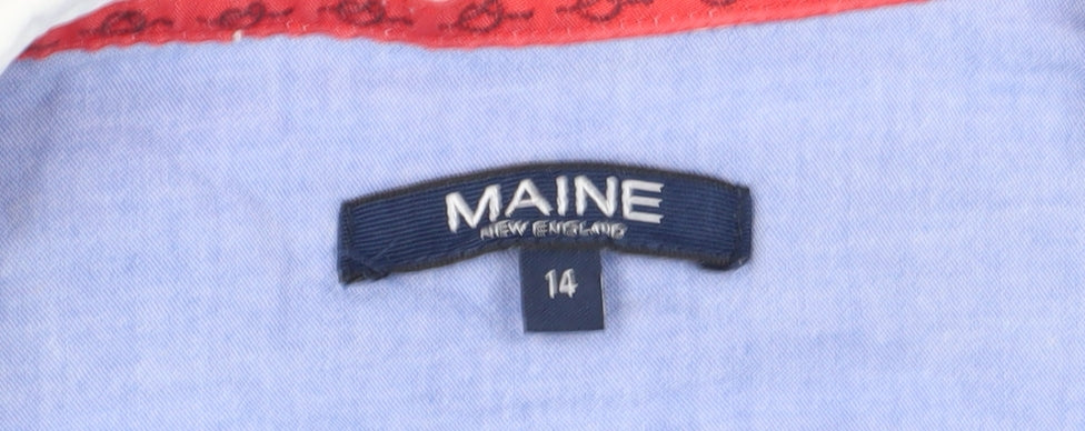 Close-up detail of Maine New England Women's Multicoloured Striped Polo Shirt