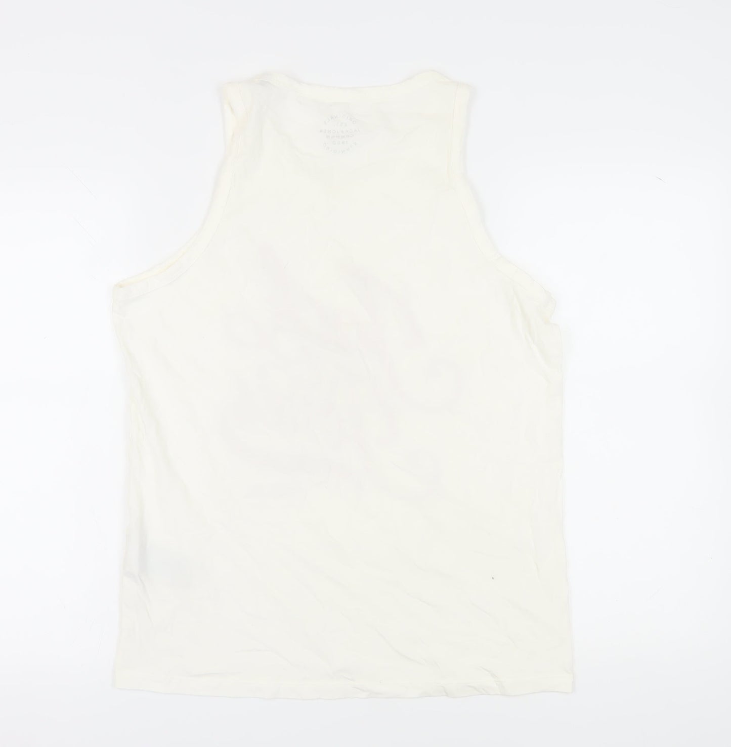 Jack & Jones Men's White Sleeveless Logo T-Shirt, Size S