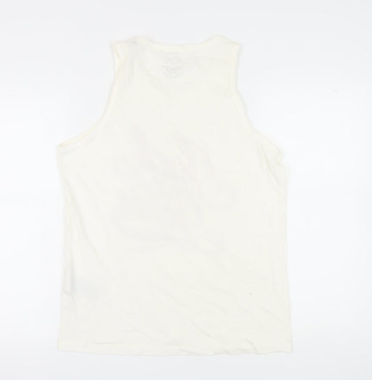 Jack & Jones Men's White Sleeveless Logo T-Shirt, Size S