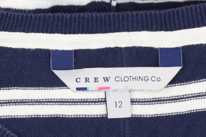 Crew Clothing Women's Blue Striped V-Neck Shift Dress Size 12