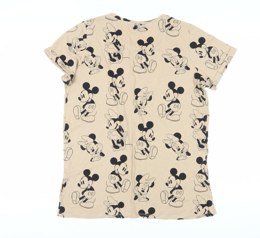 Disney Women's Beige Mickey Mouse T-Shirt Size 12