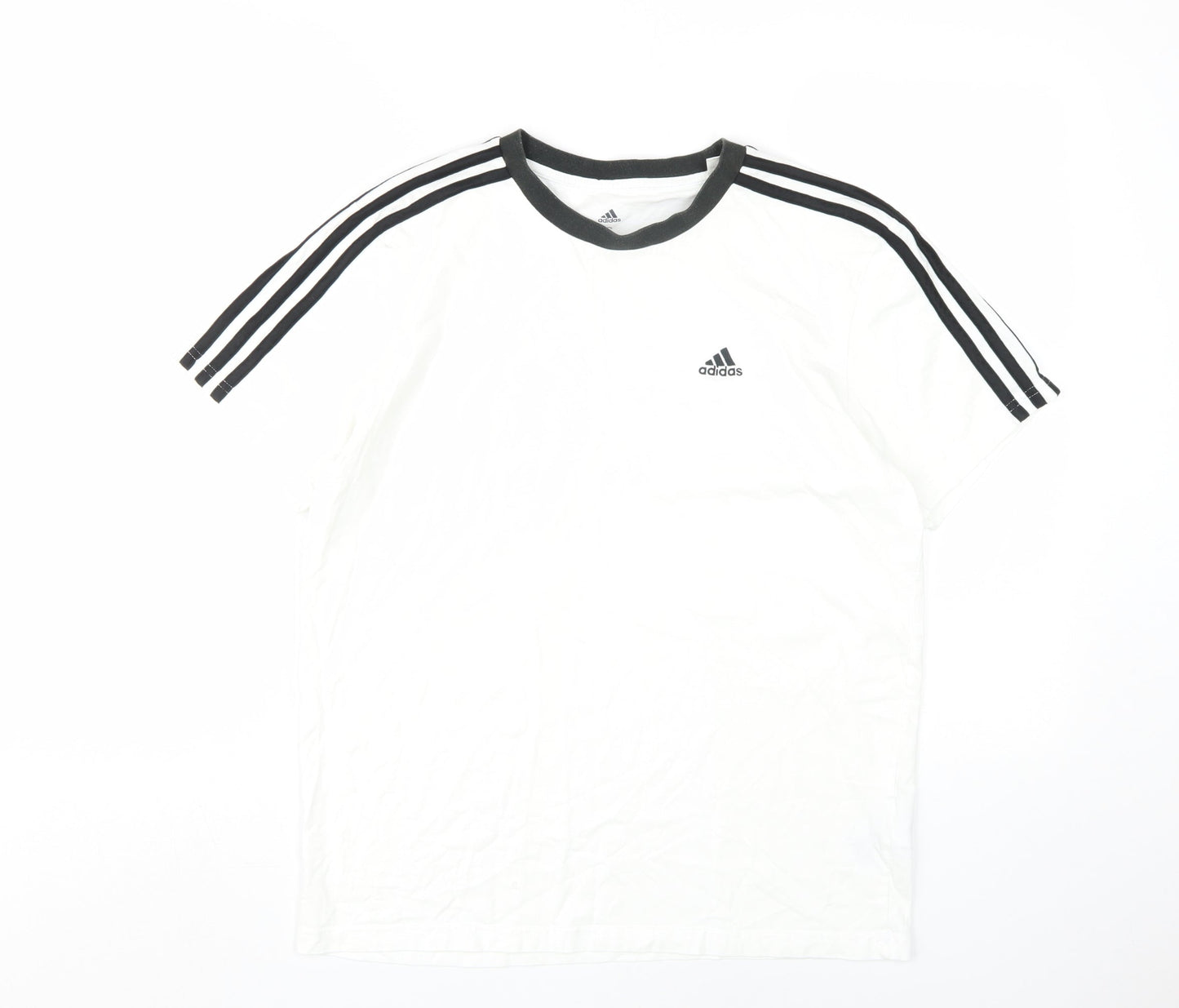 Adidas Men’s White Crew Neck Logo T-Shirt Size S