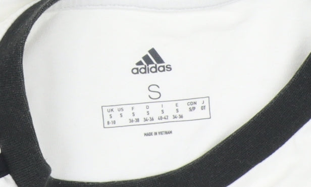 Adidas Men’s White Crew Neck Logo T-Shirt Size S