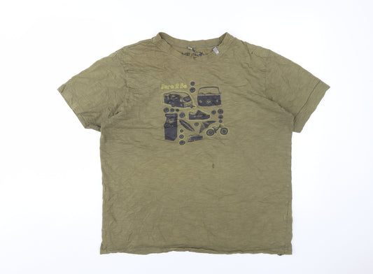 Dare2b Men's Green Graphic Print Cotton T-Shirt XL