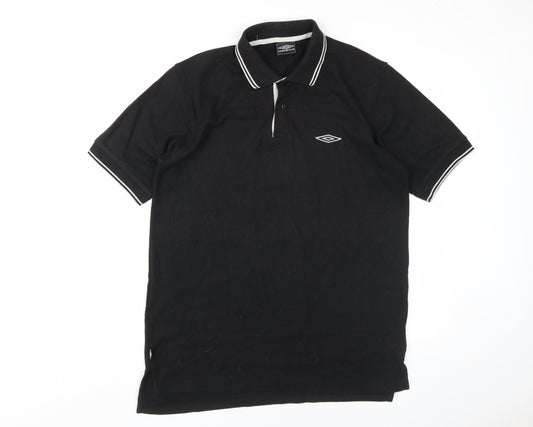Umbro Men's Black XL Polo Shirt Solid Short Sleeve Casual