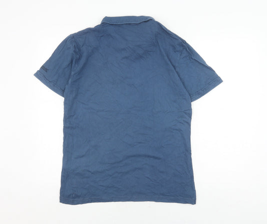 Regatta Men's Blue Cotton Polo Shirt, Size M, Short Sleeve
