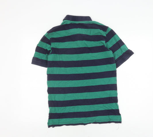 Joules Men's Green Striped Polo, Small, Classic Fit