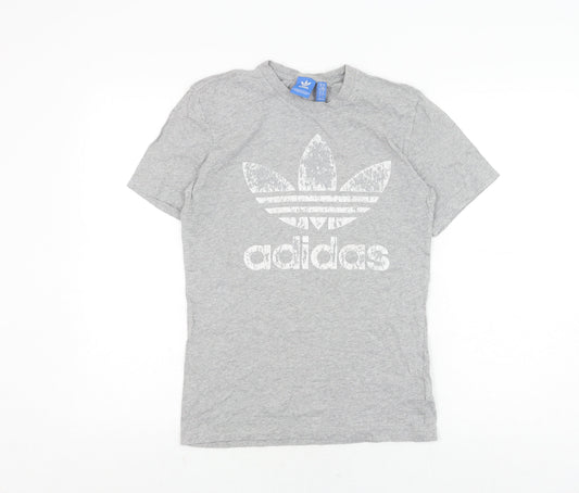 Mens UK Size XS adidas Grey Cotton T-Shirt