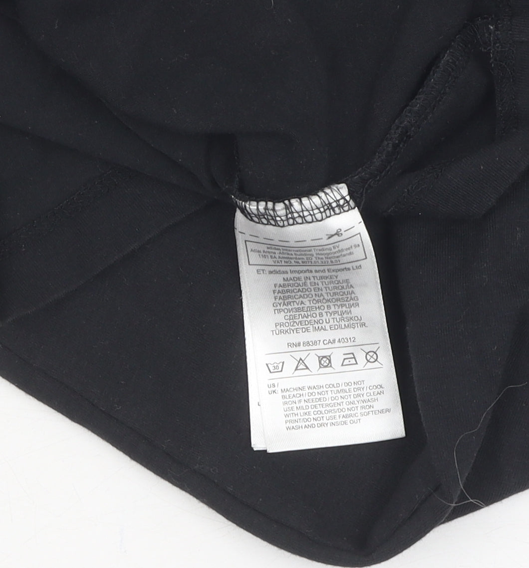 Adidas Women's Black Cropped T-Shirt Size 10