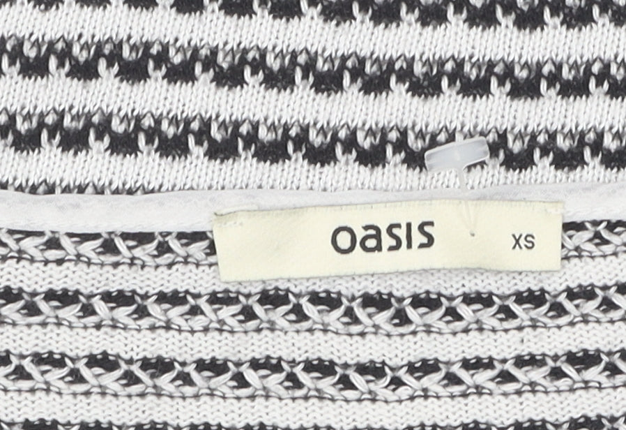 Oasis Women's Black Striped Knit Camisole Blouse XS