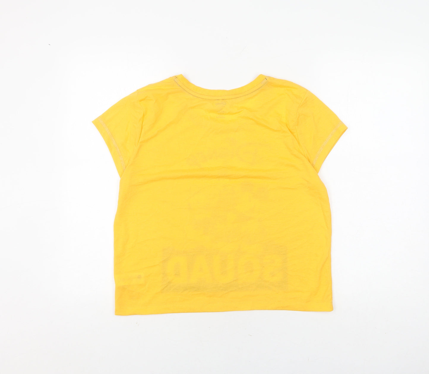 Disney Women's Yellow Cartoon Crew Neck T-Shirt M