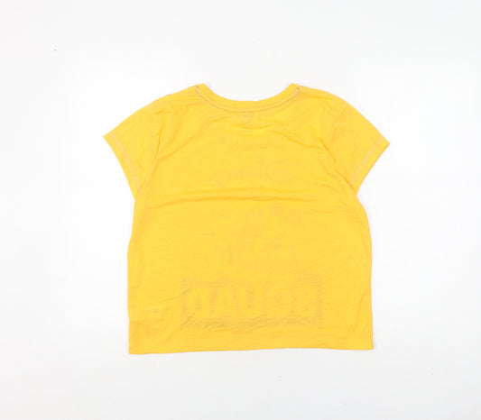 Disney Women's Yellow Cartoon Crew Neck T-Shirt M